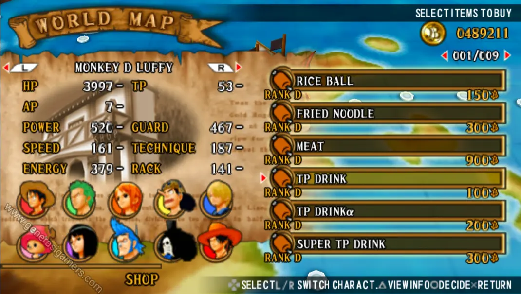 One piece Romance Dawn (English) PSP ISO + Savedata Download 5